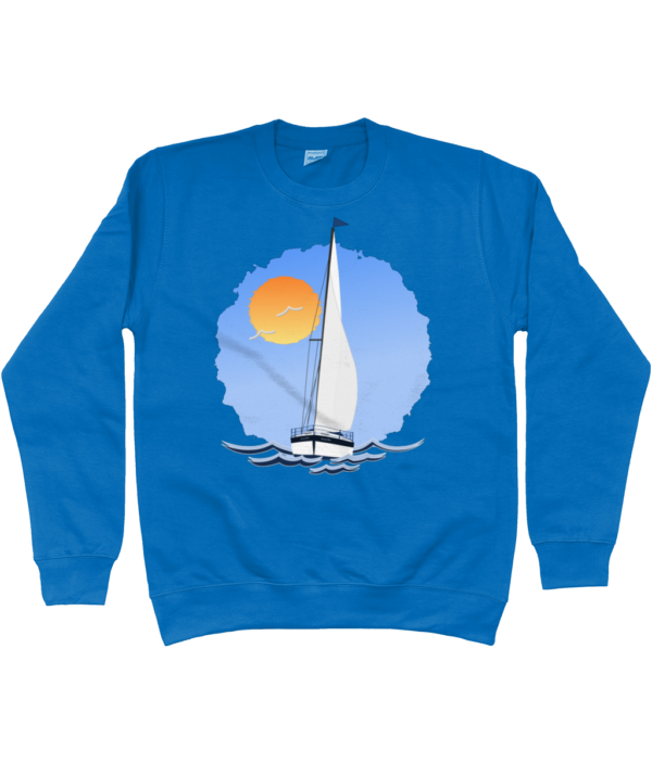 Sailing Yacht at Sea Sweatshirt Sapphire Blue