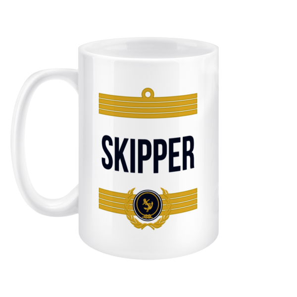 Skipper Stripes 15oz Mug Left