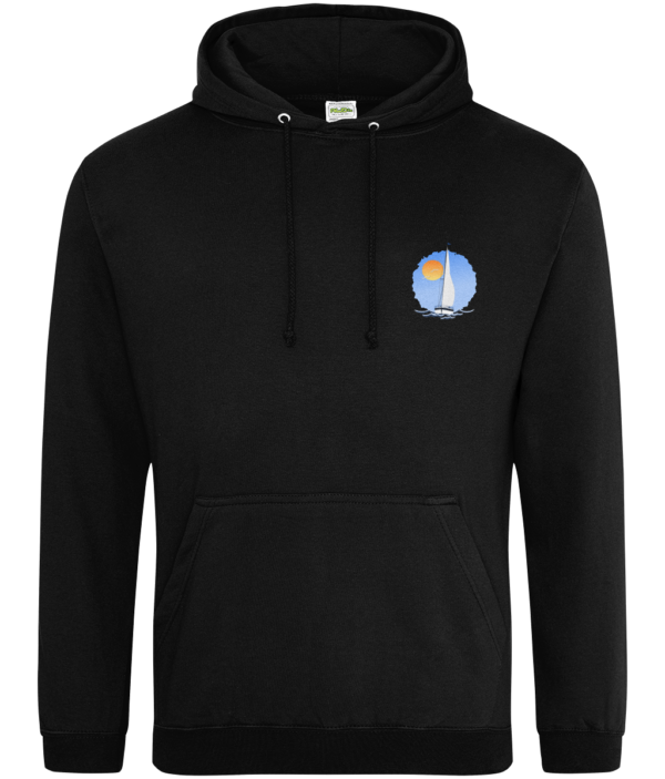 Sailing Yacht at Sea Logo College Hoodie Jet Black