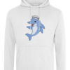 Dolphin Crew Hat College Hoodie Arctic White