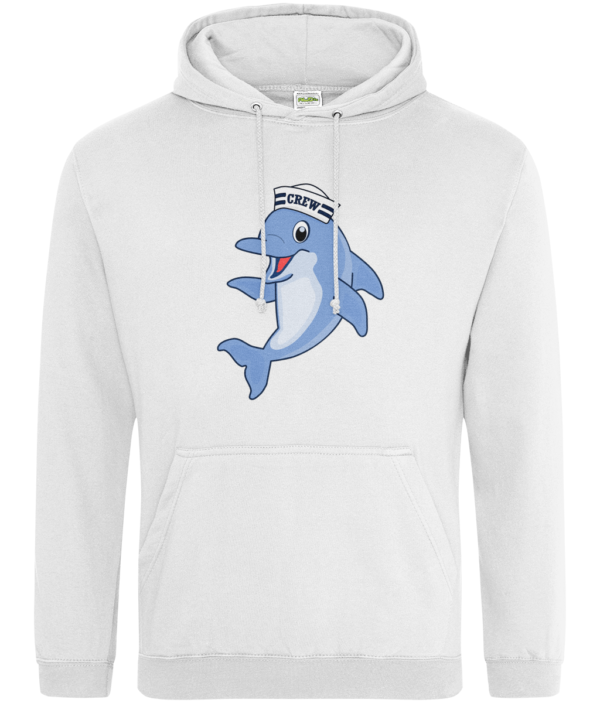 Dolphin Crew Hat College Hoodie Arctic White