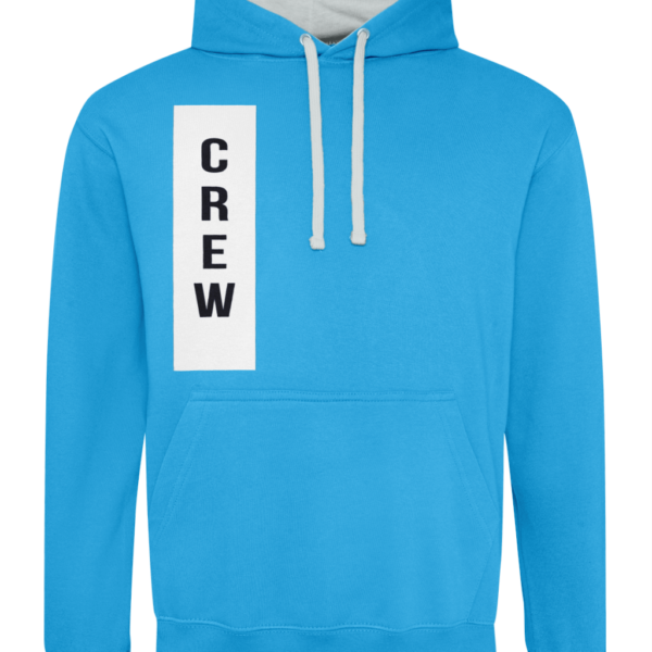 Crew Varsity Hoodie Sapphire Blue-Heather Grey