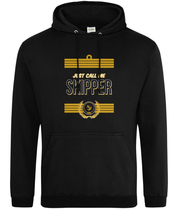 Just Call Me Skipper College Hoodie Jet Black