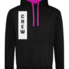 Crew Varsity Hoodie Jet Black-Hot Pink