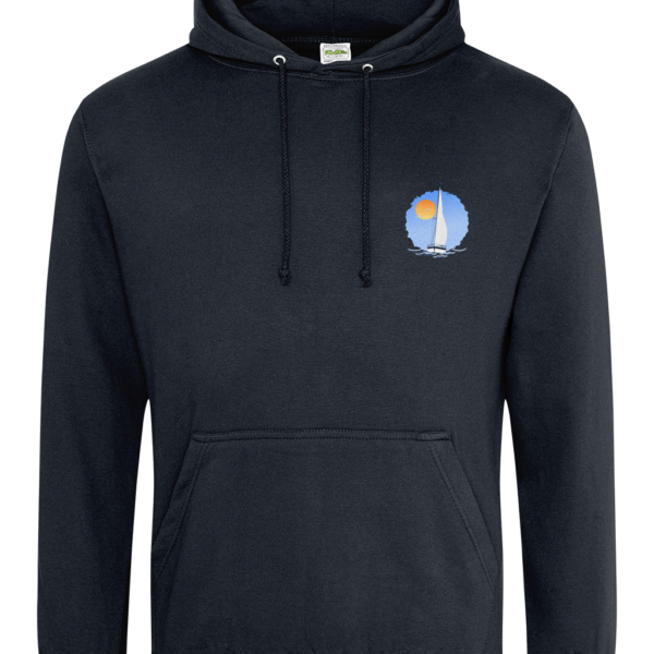 Sailing Yacht at Sea Logo College Hoodie French Navy