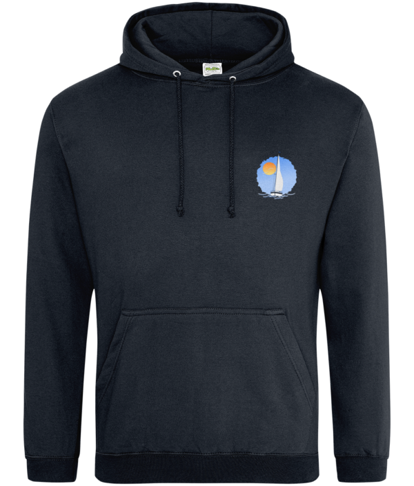 Sailing Yacht at Sea Logo College Hoodie French Navy