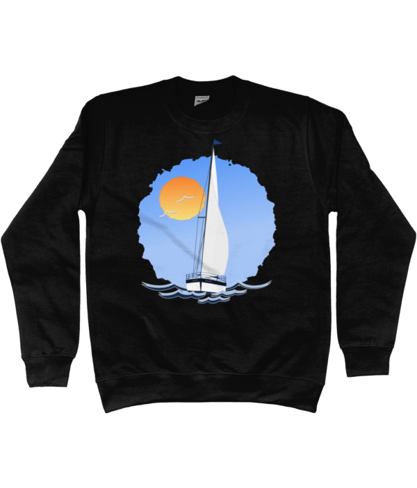 Sailing Yacht at Sea Sweatshirt Jet Black