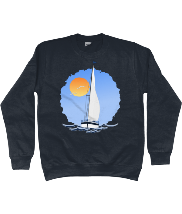 Sailing Yacht at Sea Sweatshirt French Navy