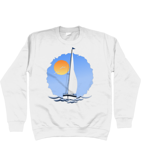 Sailing Yacht at Sea Sweatshirt Arctic White