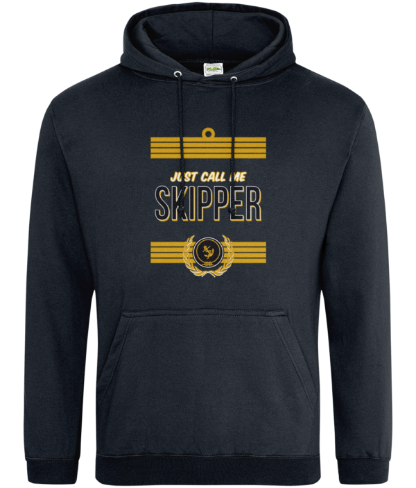 Just Call Me Skipper College Hoodie French Navy