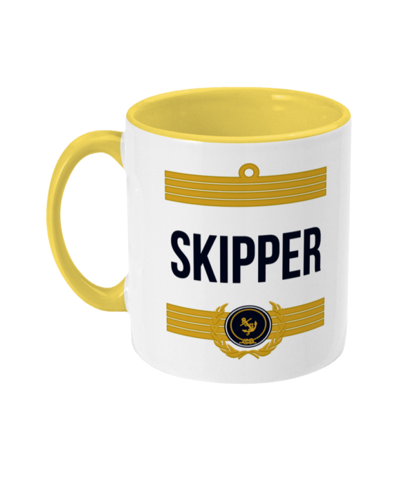 Skipper Stripes Two Tone Mug Yellow Left