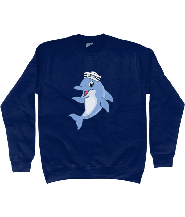 Dolphin Crew Hat Sweatshirt Oxford Navy